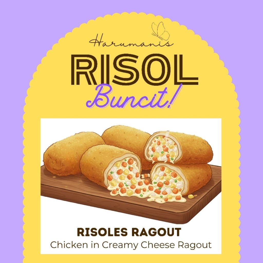 RISOL BUNCIT BANDUNG - Risoles Ragout (Frozen) 1 pack isi 5pcs - Ukuran Besar & Full Isian