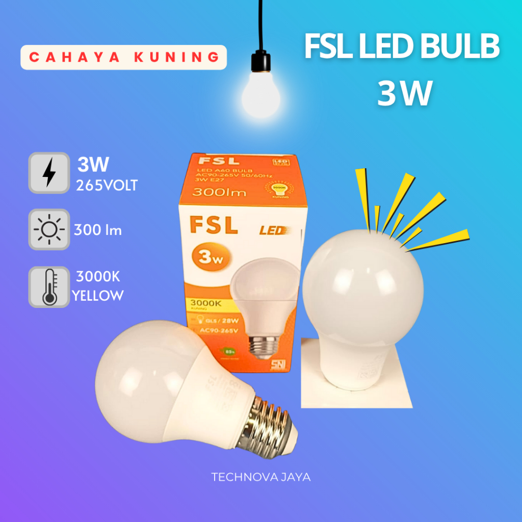(GROSIR) LAMPU LED BOHLAM BULB CLASSIC CAHAYA SUPER TERANG 3W /LAMPU SNI FSL