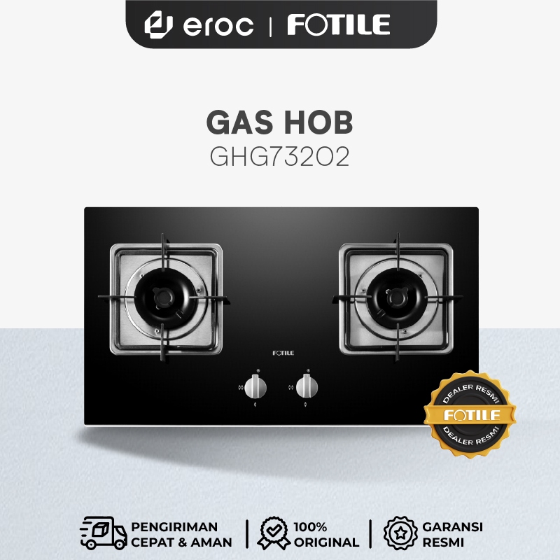 FOTILE Kompor Gas / Gas Hob - GHG73202 - 8 Safety Protection / Silicon Aluminium Alloy Burner