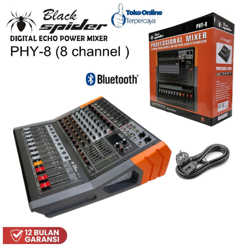 Power Mixer Audio Black Spider PHY-8 New Mixer Power 8 Channel phy8 blackspider