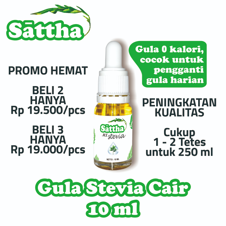 Sattha Mx Stevia Cair 10 ml, Gula Stevia Cair, Pemanis Stevia Cair