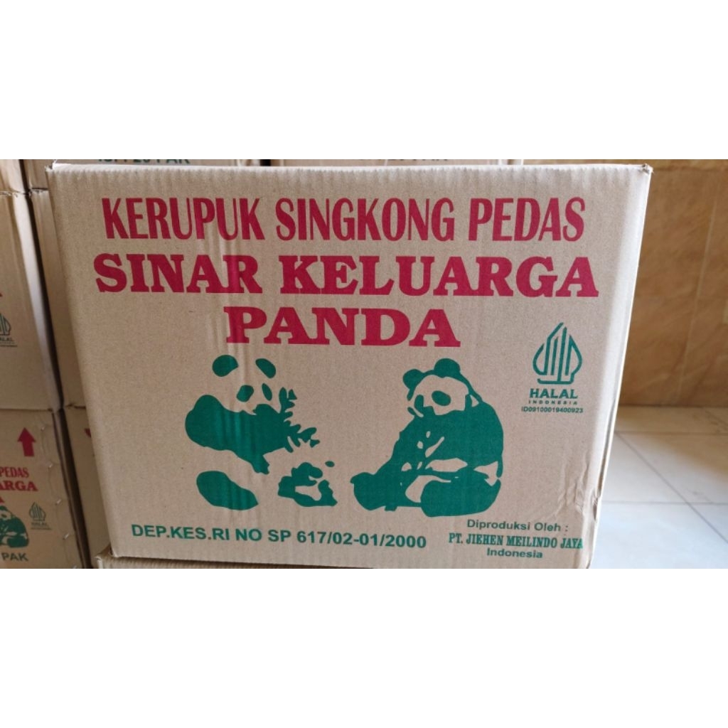 Kerupuk Singkong Pedas Panda, Keripik Singkong, Kerupuk Ubi