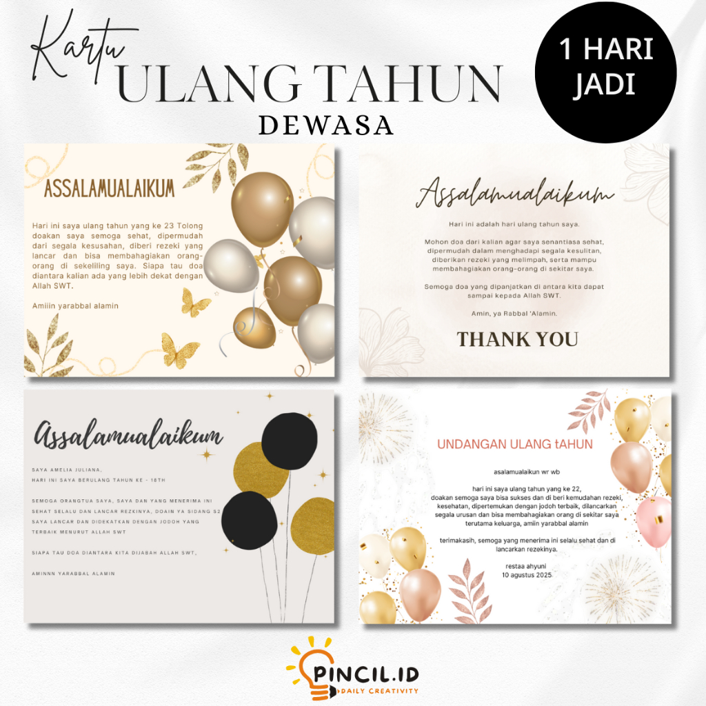 Stiker ulang tahun, kartu ulang tahun, stiker besek syukuran, kartu ucapan doa ulangtahun, sticker u