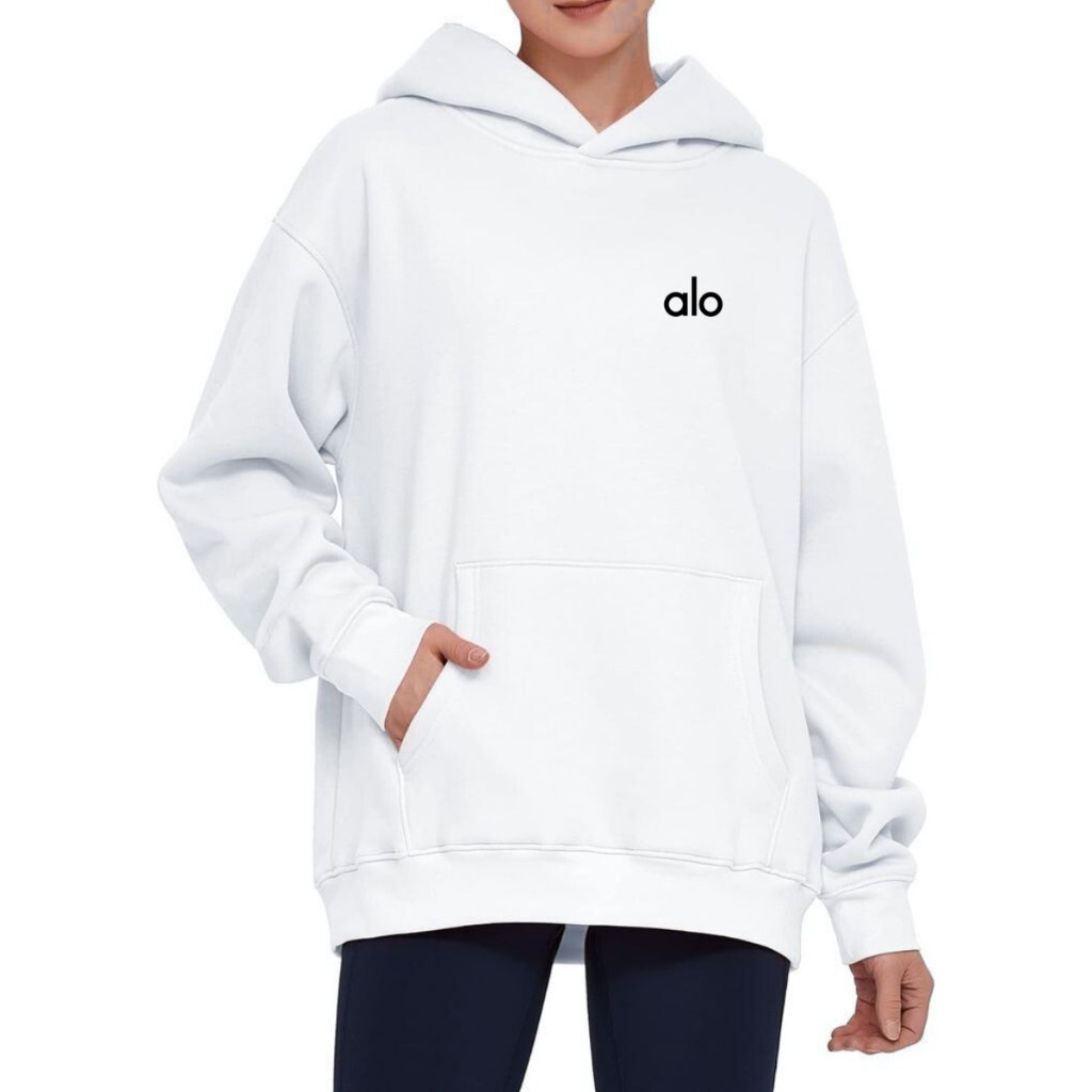 Jacket Import Full Tag Original Alo _ Sweater Oversized Pria Wanita Kekinian _ Hoodie Long Sleeve Ba