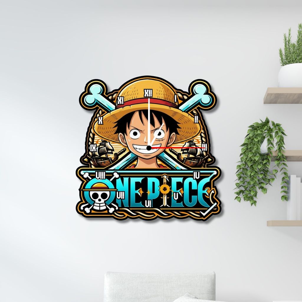 Jam Dinding Ukir One Piece 1 – Desain Eksklusif Karakter Bajak Laut