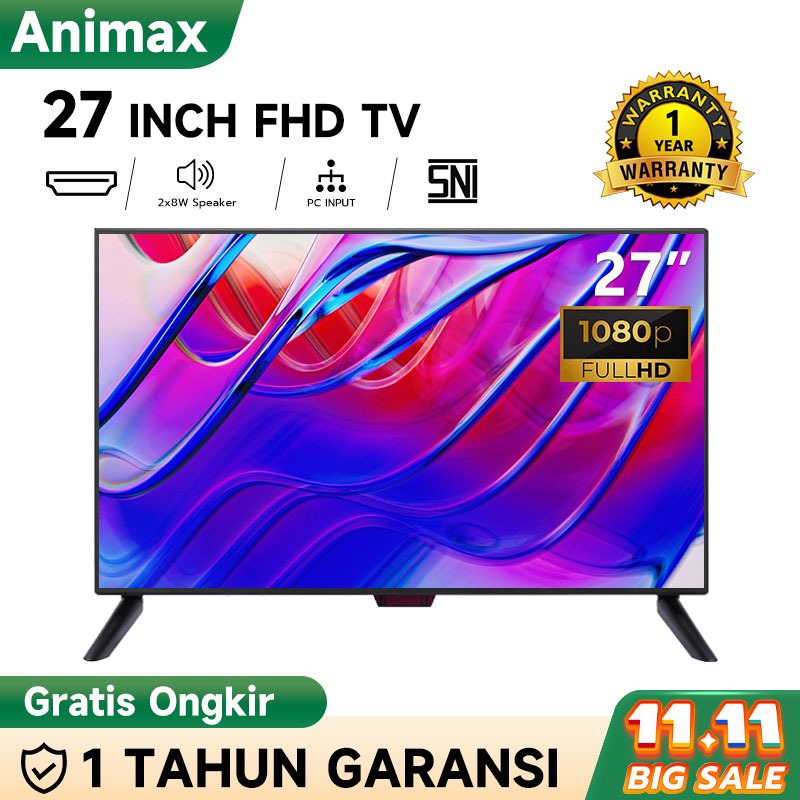 Animax Sakura Digital TV LED  21/22 inch Full HD layar komputer Monitor