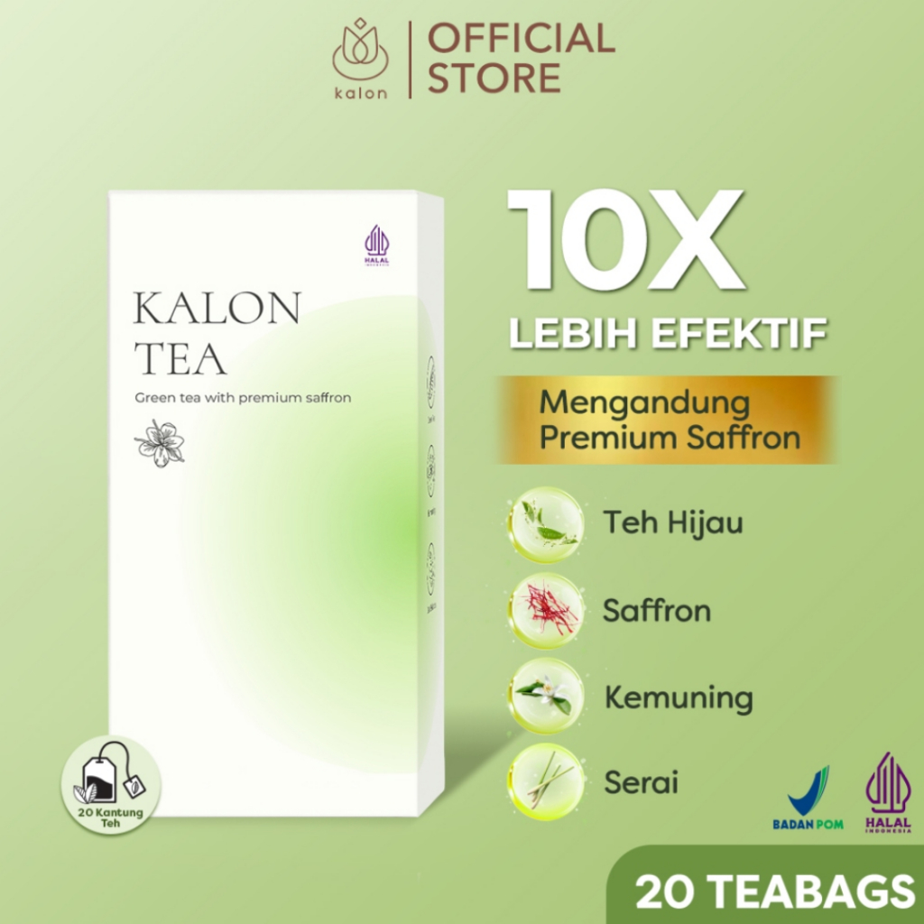 Kalon Teh Hijau Premium Saffron Green Tea - Minuman Kalon Tea