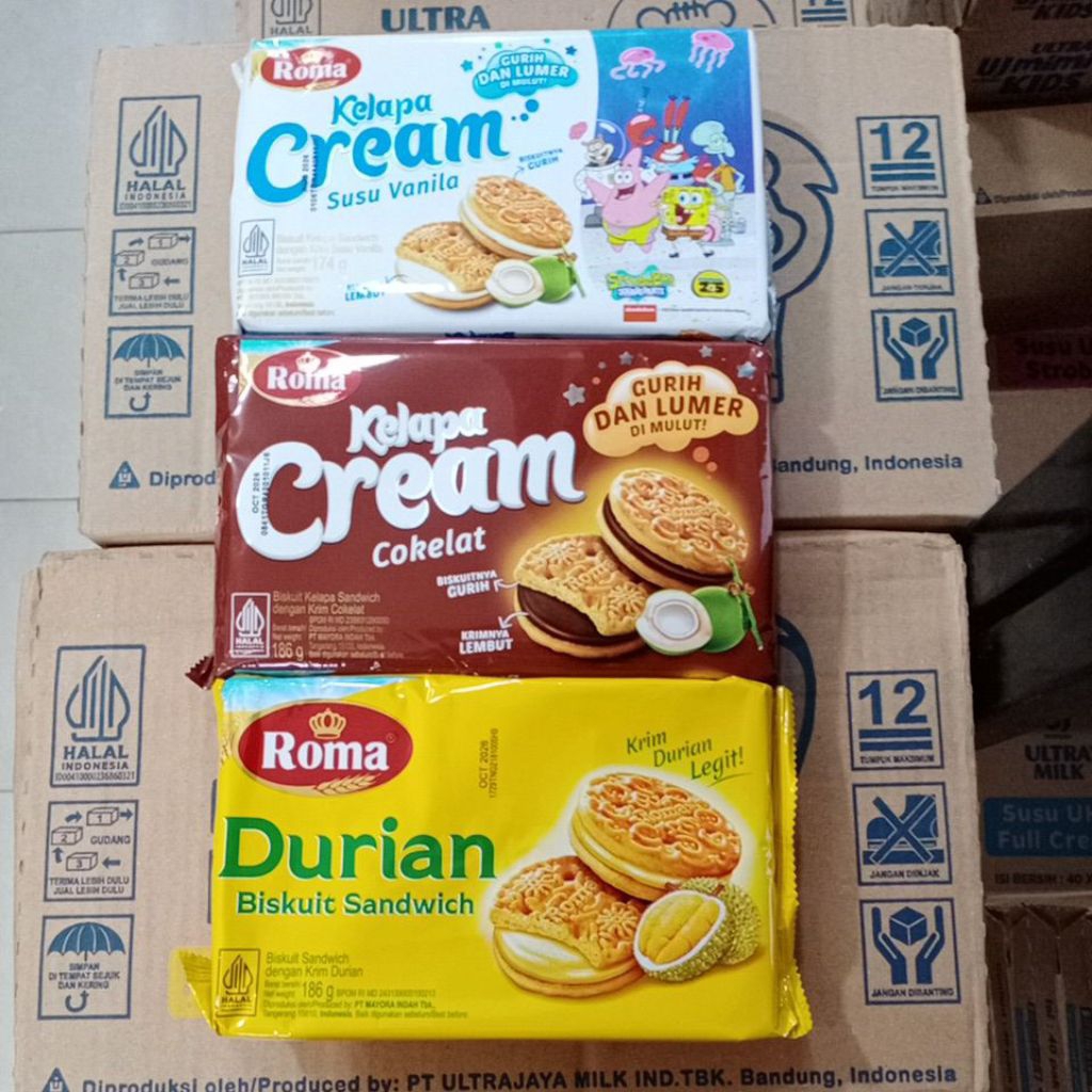 ROMA KELAPA CREAM VANILA / ROMA KELAPA CREAM COKLAT / ROMA KELAPA CREAM DURIAN