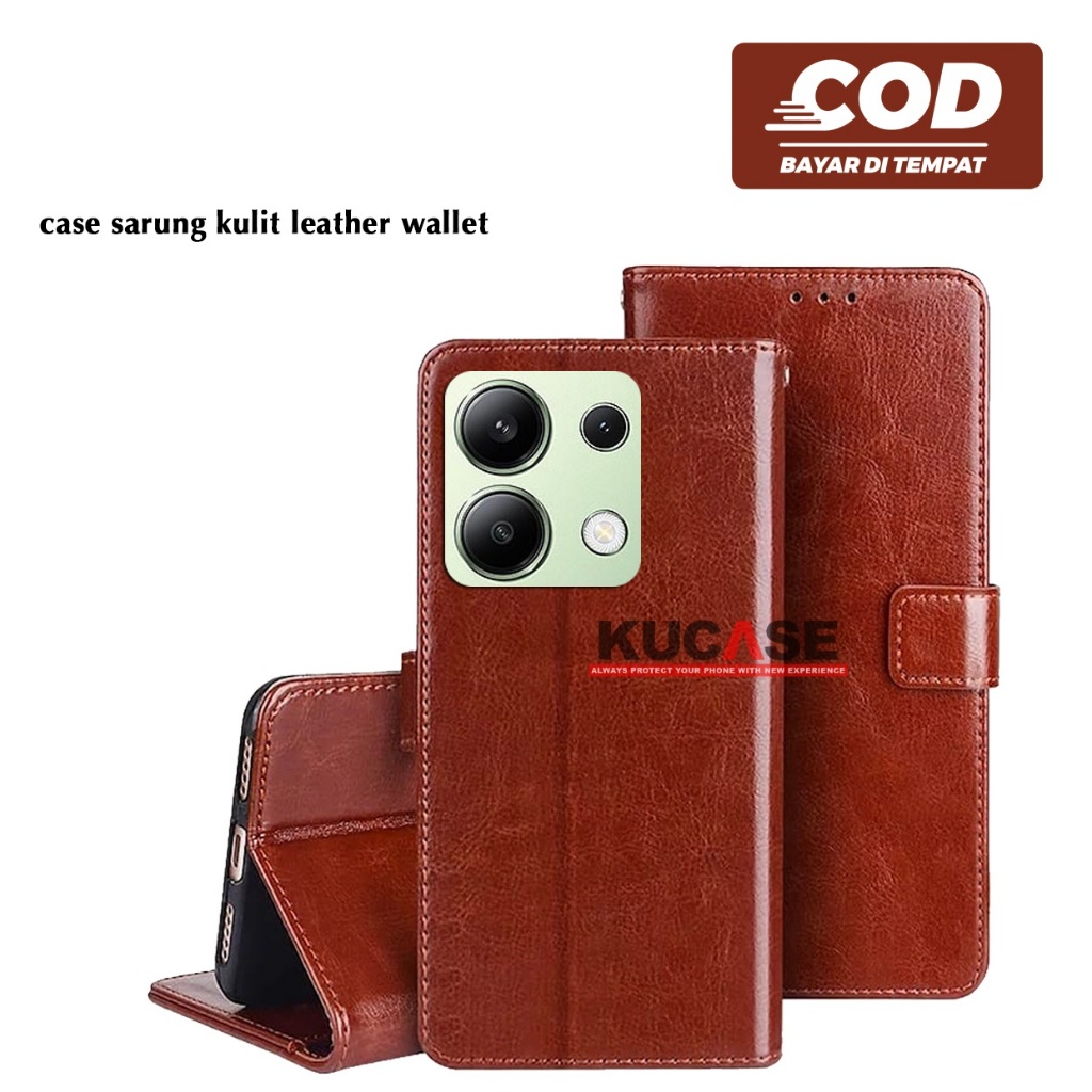 Flip Case Wallet Dompet Kulit Case Sarung buku Redmi Note 13 4G Redmi Note 13 5G Redmi Note 13 Pro 4