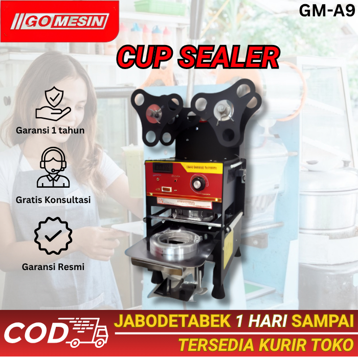 Cup Sealer Semi Otomatis Mesin Press Segel Gelas Plastik Minuman GM-A9 Alat Stainless 9 - 22 Oz