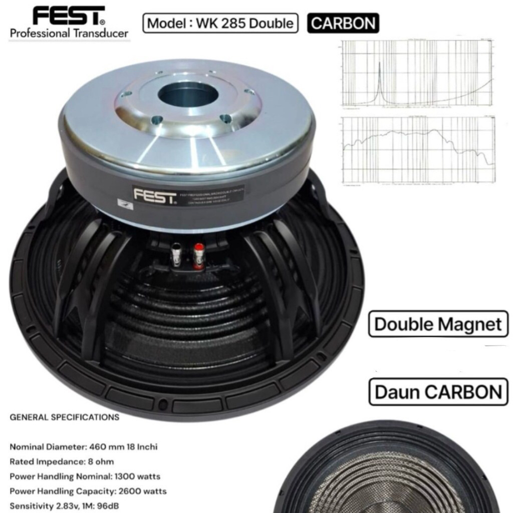 Speaker Component Fest WK285 Carbon Original Product FEST WK 285 CARBON DOUBLE Magnet