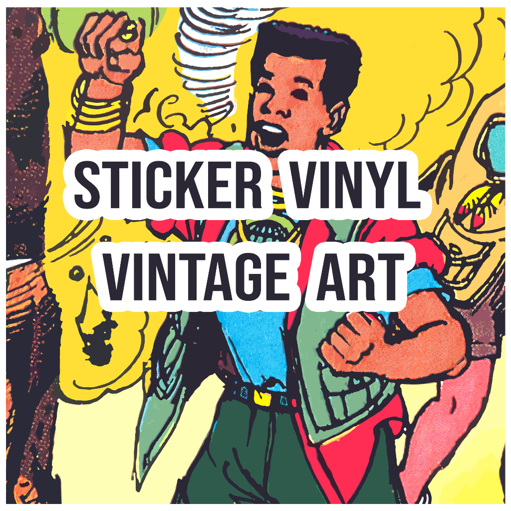Sticker Vintage Cartoon Vinyl Doff - Stiker Vintage Cartoon Tahan Air Aesthetic untuk Laptop Buku Ko