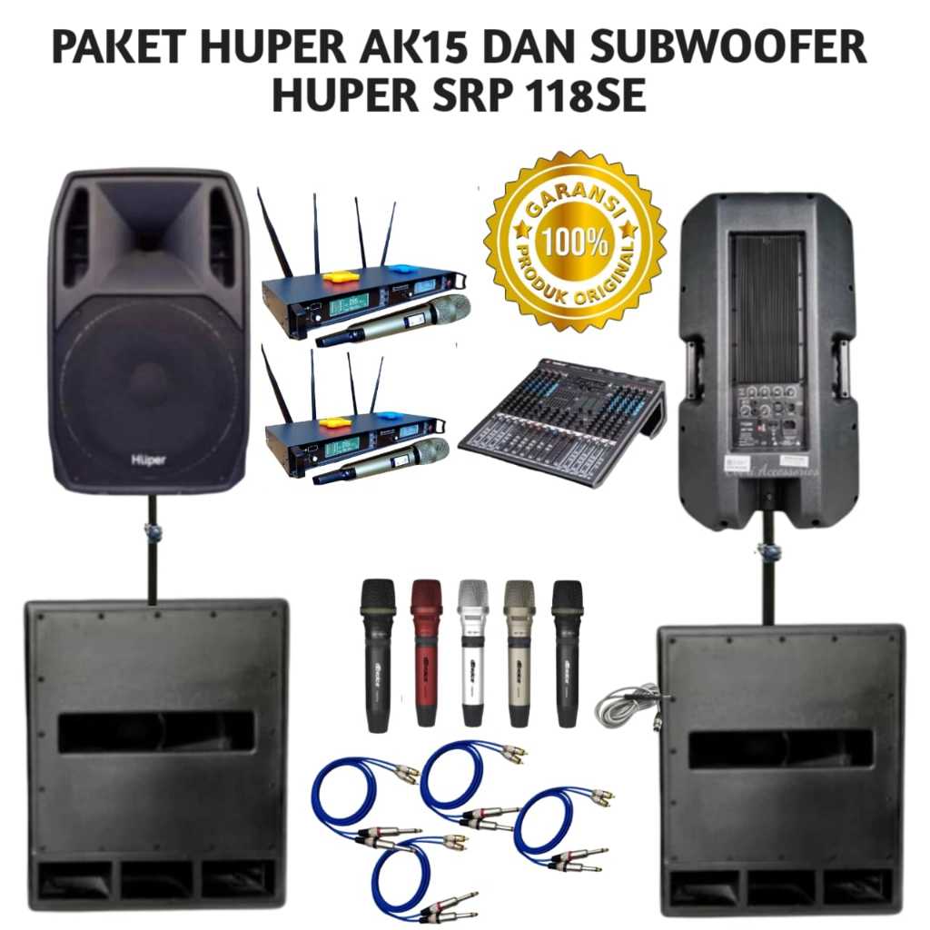 PAKET HUPER AK15 DAN SUBWOOFER SRP118SE