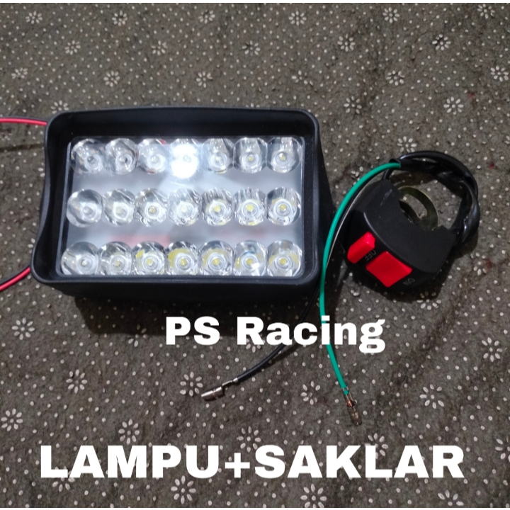 Lampu Tembak Sorot 12 Volt LED CWL 21 Mata CREE + SAKLAR ON OF STANG