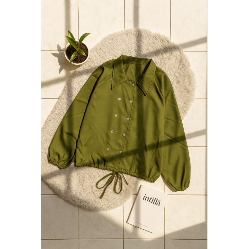 Top Blouse Atasan Wanita Korean Style Premium (Army)