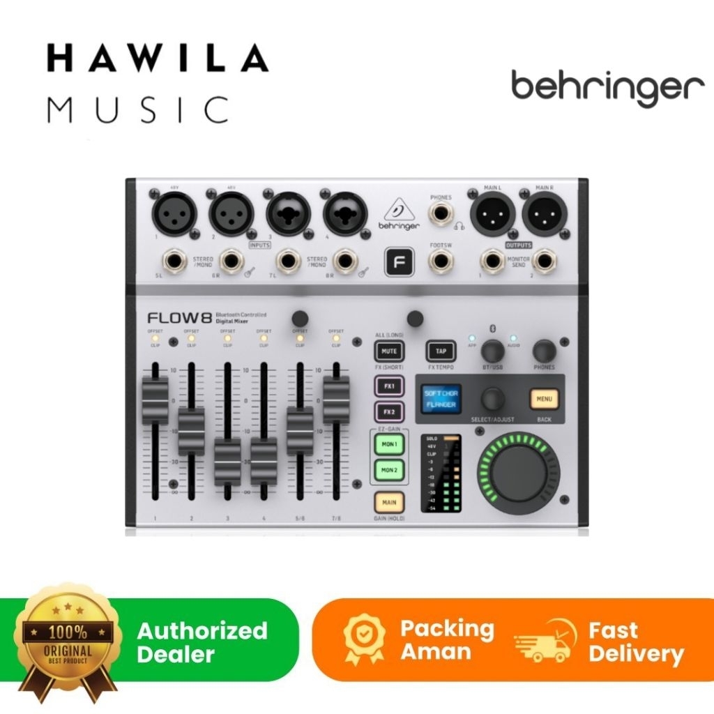 Digital Mixer Behringer Flow 8 8 Channel with Bluetooth Audio Interface