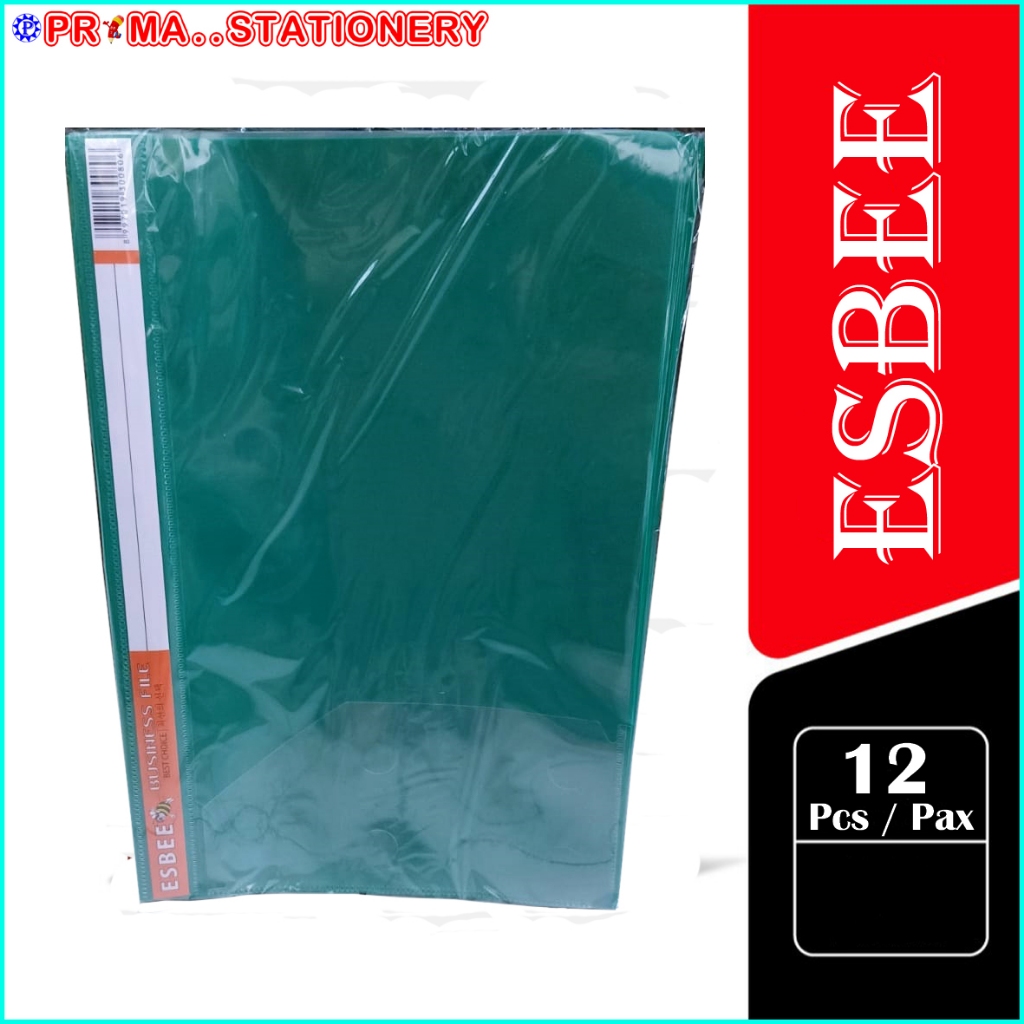 (1 PAX / 12 PCS WARNA HIJAU) Business File Kantong Folio Esbee