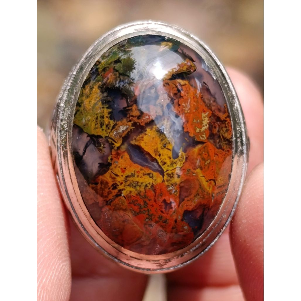 cincin batu akik pancawarna klawing super lain phyrus bacan pancawarna garut