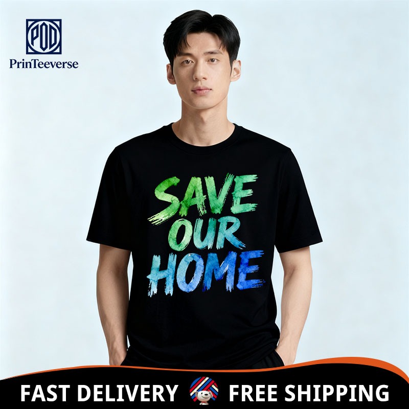 [COD]Cintai Tanah Air Lindungi Tanah Air Seri Kaos Pria Wanita Musim Panas Longgar Nyaman Streetwear