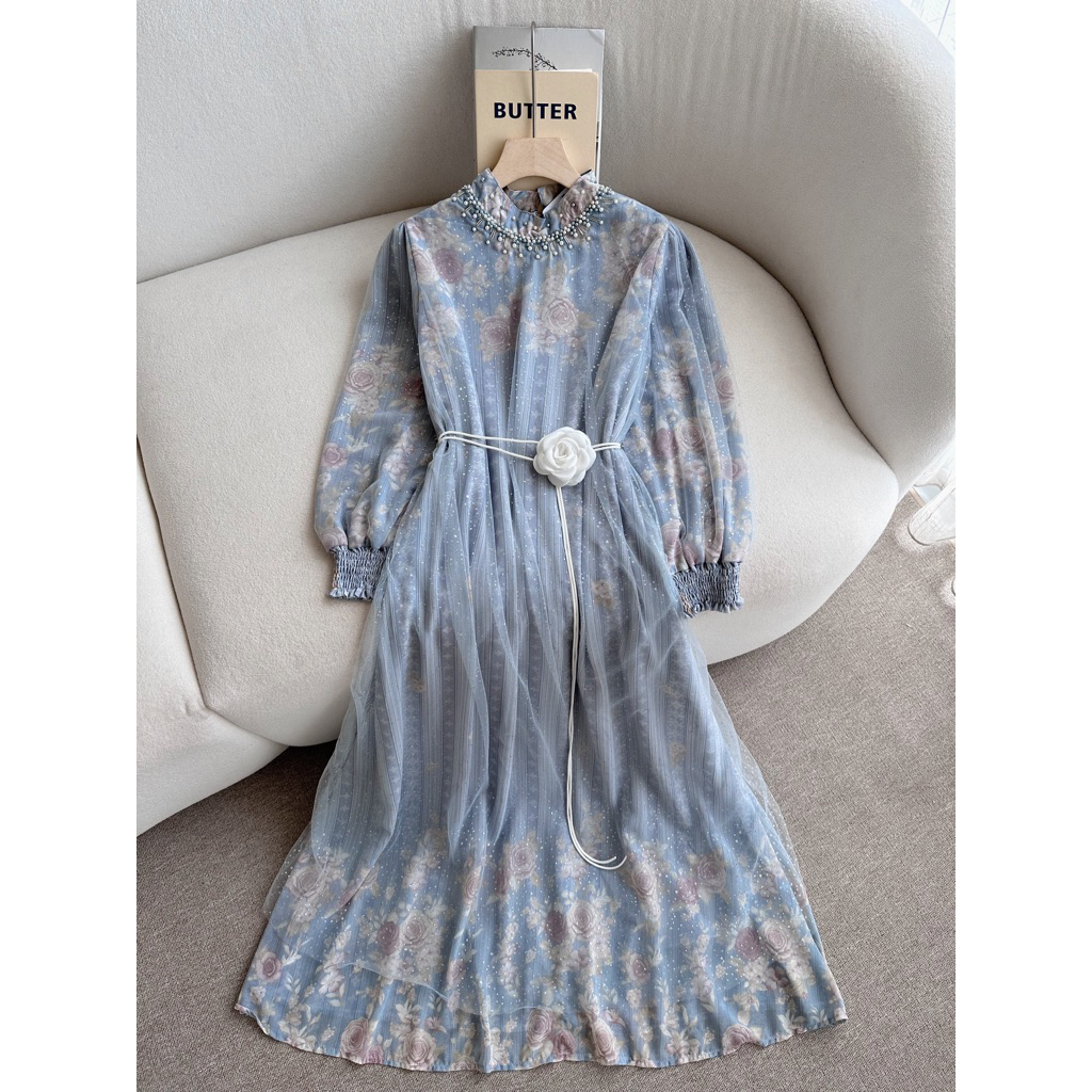 CANDY LADY Asmera Tile Maxi / Gamis Ceruty Wanita Terbaru Dress Kondangan Bahan Sifon Motif Bestsell