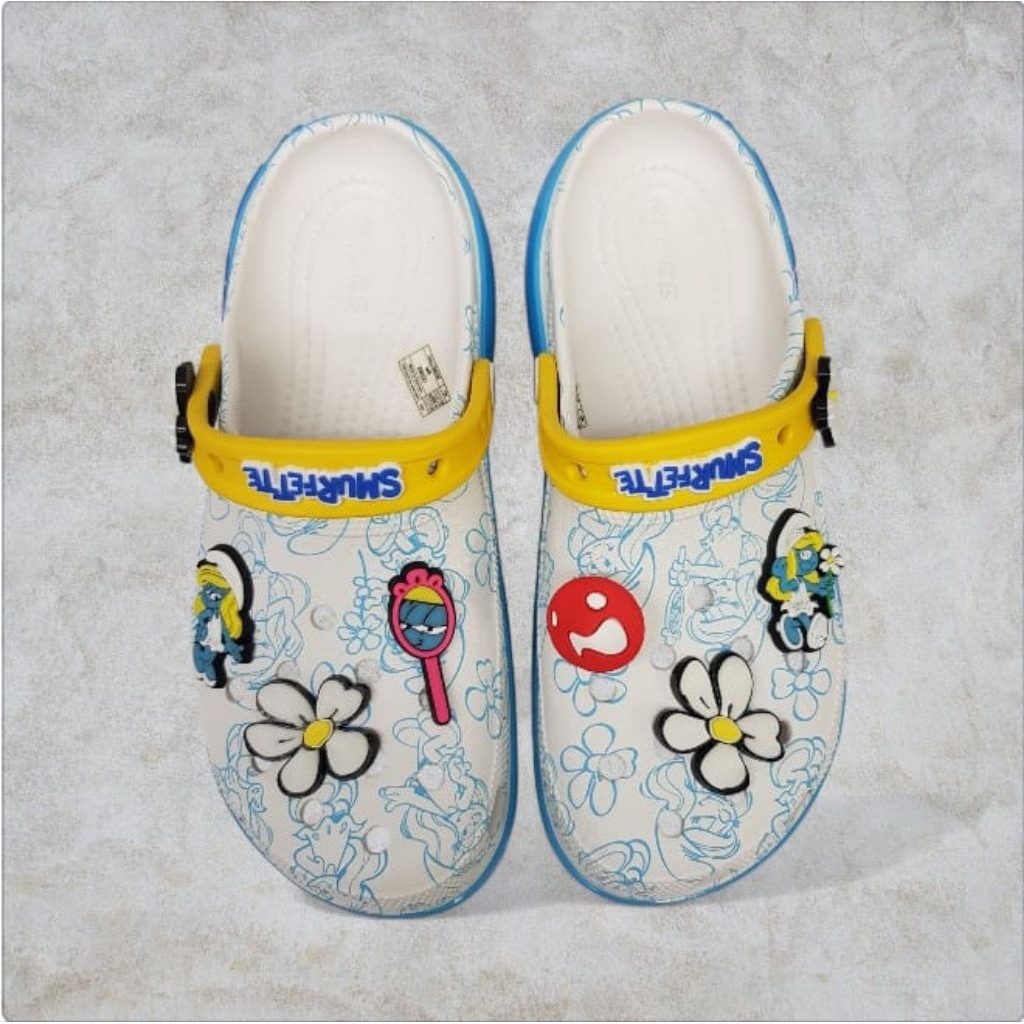 SANDAL KARAKTER PLATFROM SMURF/SANDAL WANITA/SANDAL SELOP/SANDAL BAIM