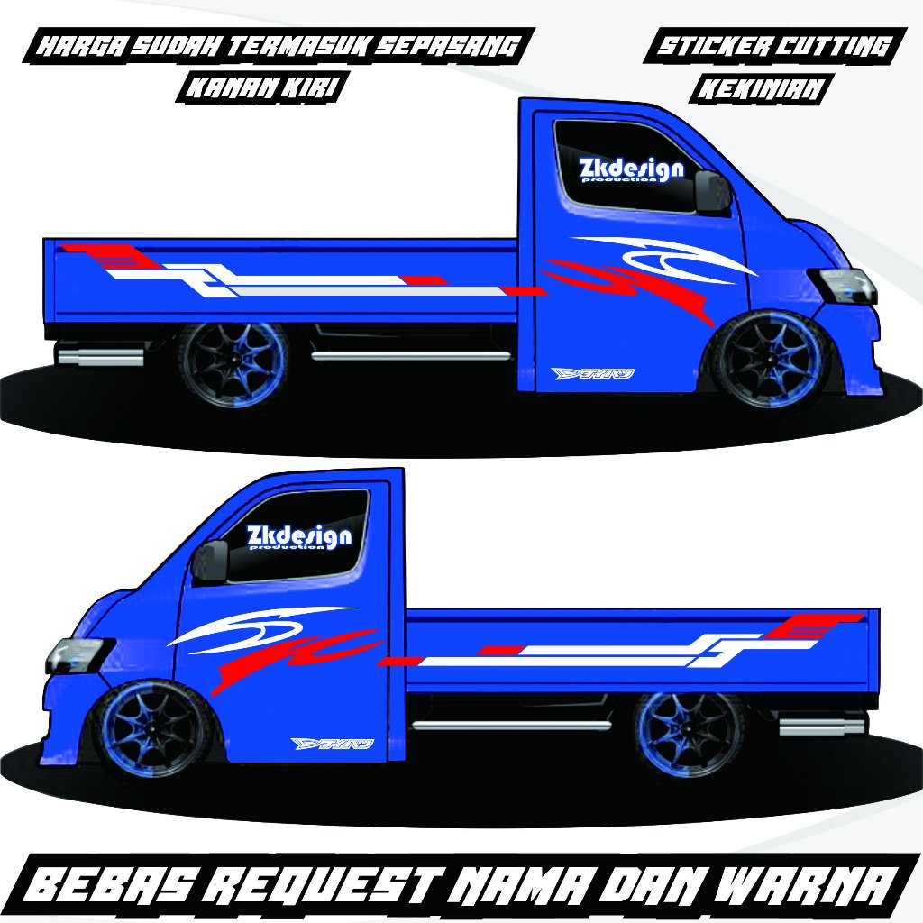 STIKER CUTTING MOBIL PICK UP GRANMAX BISA CUSTOM NAMA