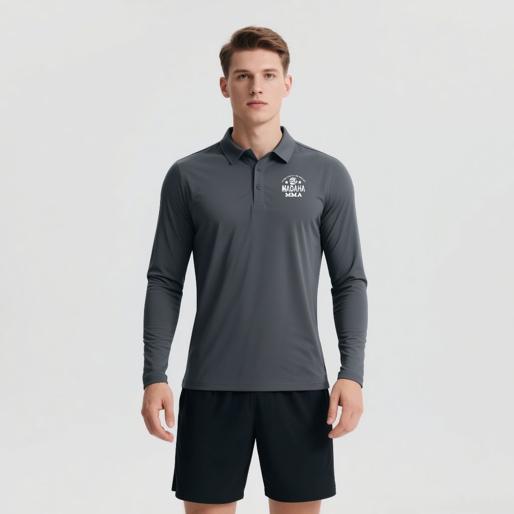 Madaha Polo shirt Dry Fit Kaos Kerah Lengan Panjang Jersey Olahraga UFC MMA