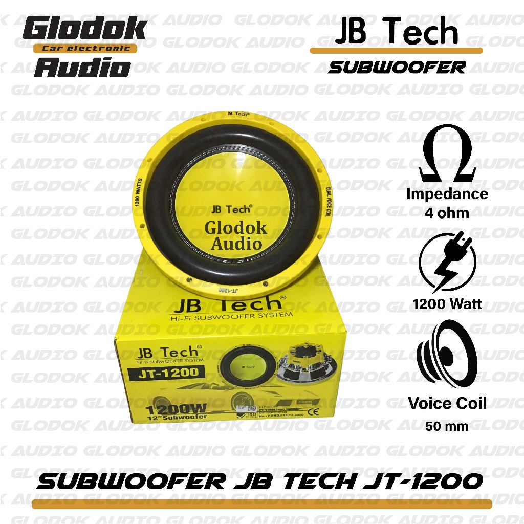 Subwoofer Mobil JB TECH JT 1200 W  12  Double Coil