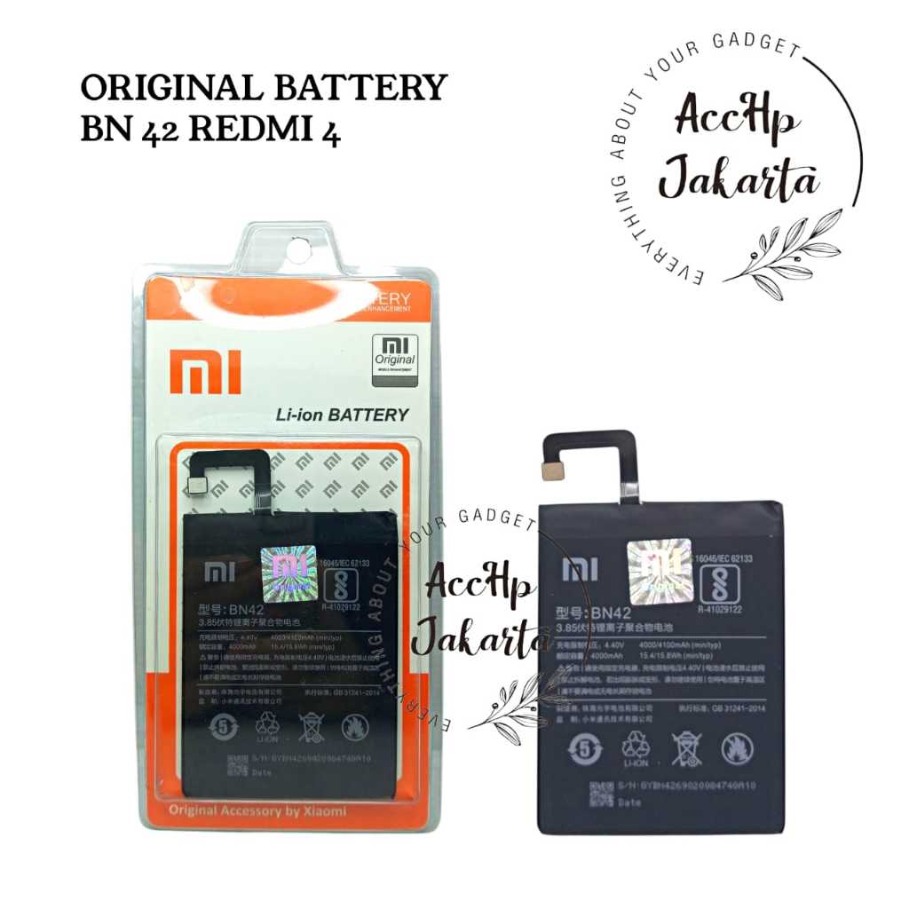 Baterai Batre BN 42 / Redmi 4 Batrei Batrai  BN42 REDMI 4 Original