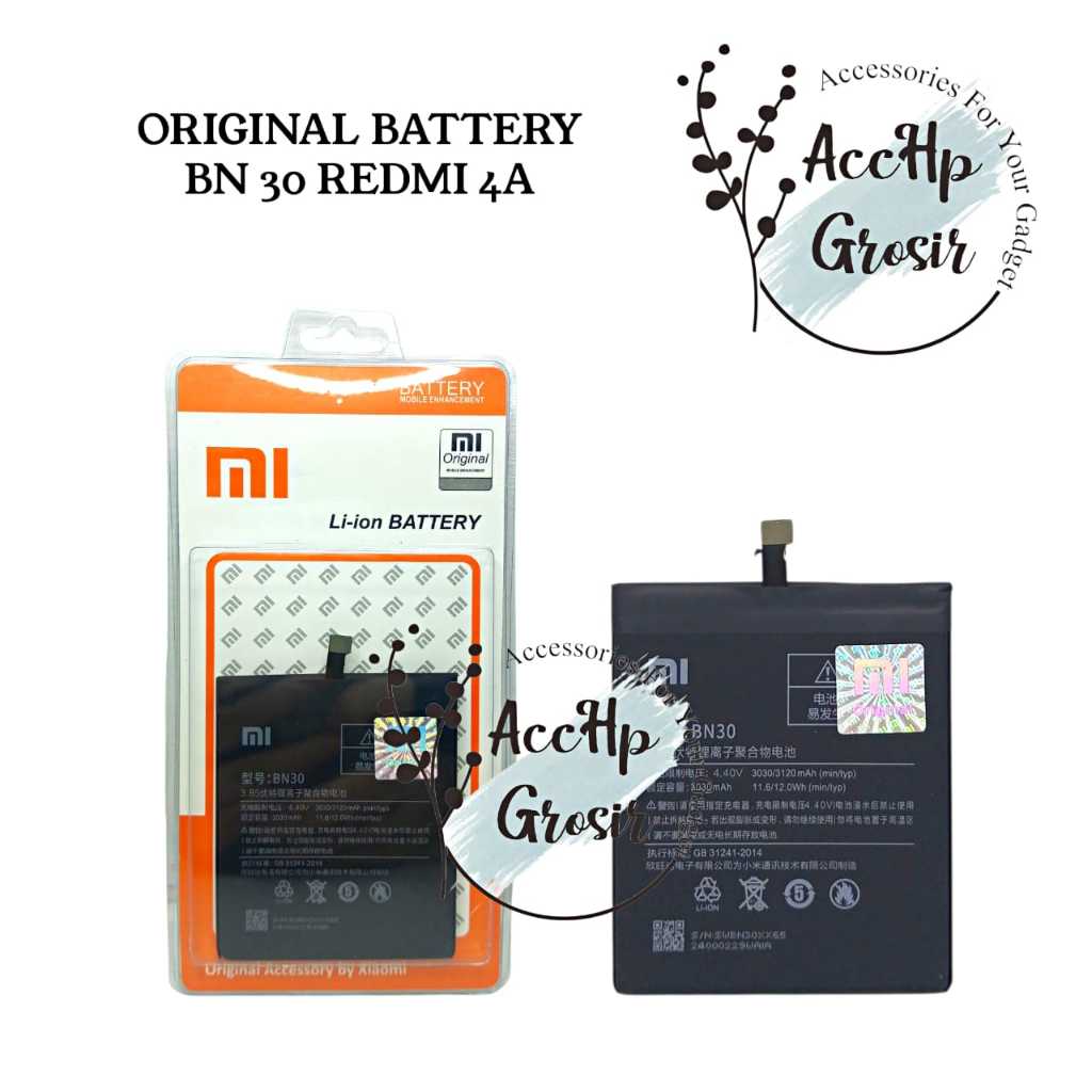 Batre Batrei Redmi 4A BN 30 Batrei Battery Baterai BN 30 REDMI 4 Original 99%
