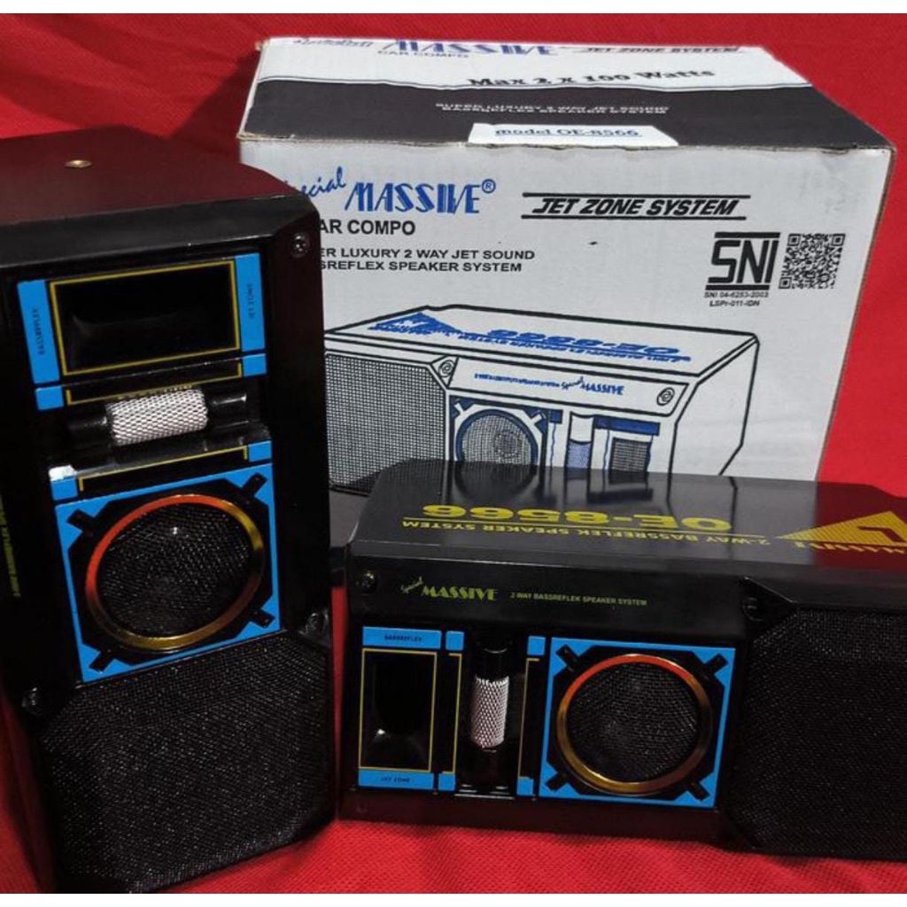Speaker box Masive 4inch OE-8566 sepasang 3way / YA Car Audio Mobil