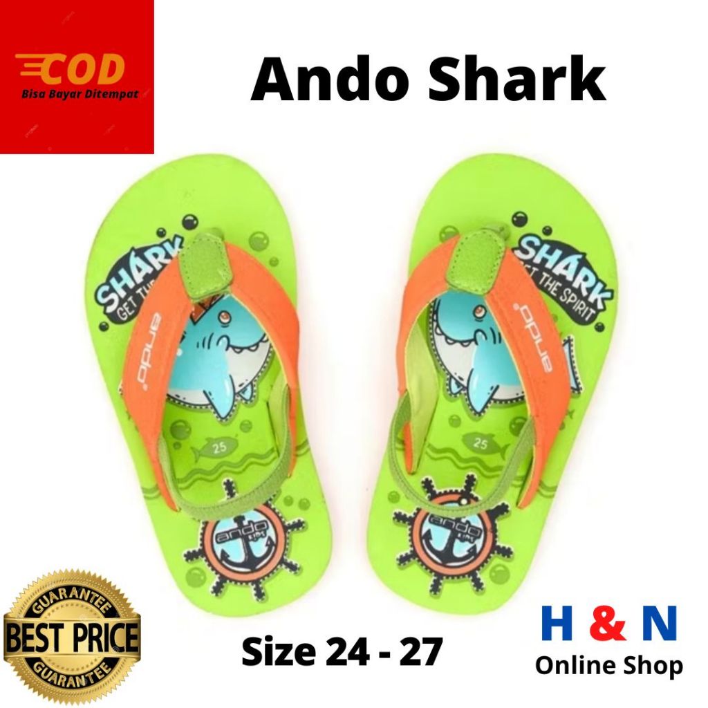 H&N Online Shop - Sepatu Sandal Sendal Anak Balita ANDO SHARK - Size 24 - 27