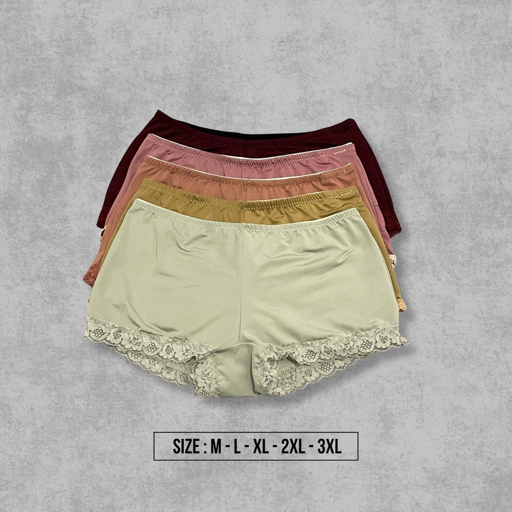 Paket Murah Celana Dalam Wanita Cd hot pants Renda / celana Boxer Renda Polos Jumbo M L XL XXL XXXL