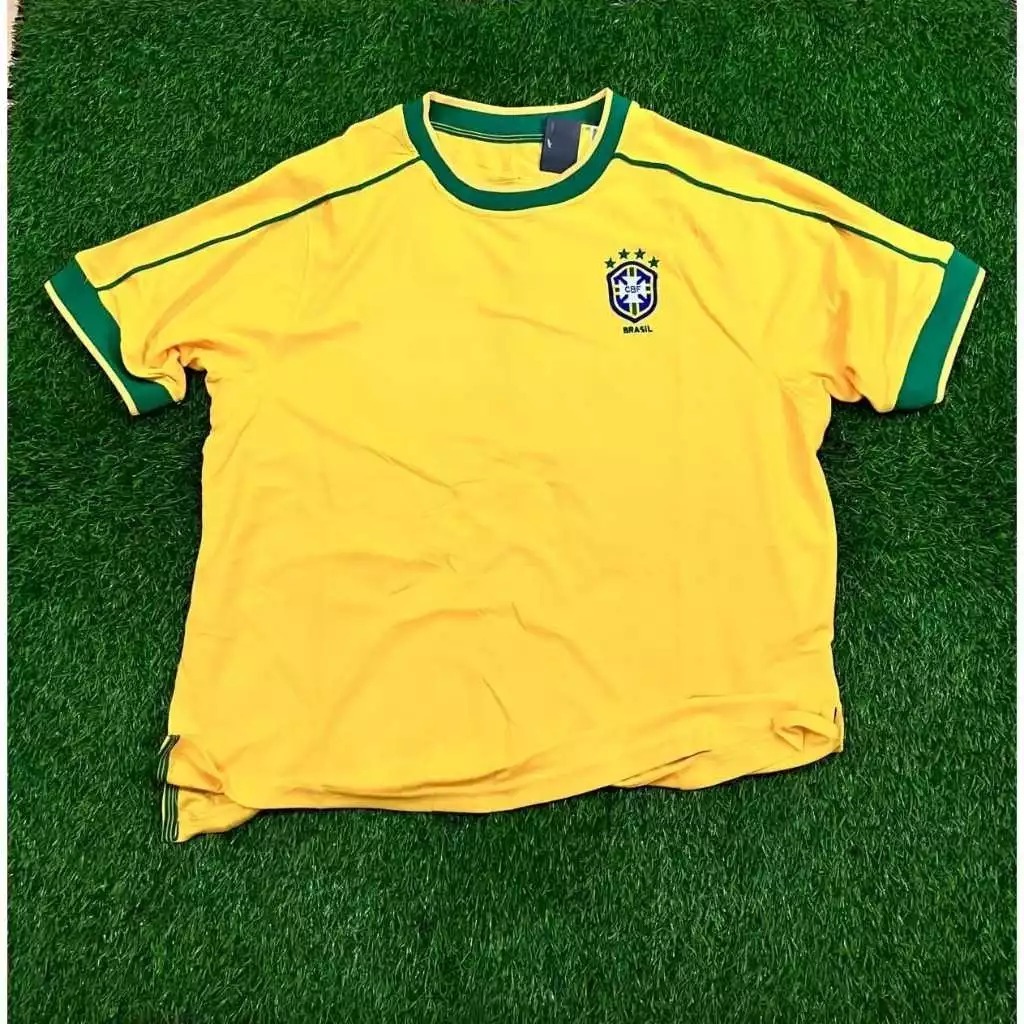 JERSEY BOLA RETRO BRAZIL HOME PIALA DUNIA 1998 GRADE AAA VINTAGE CLASSIC