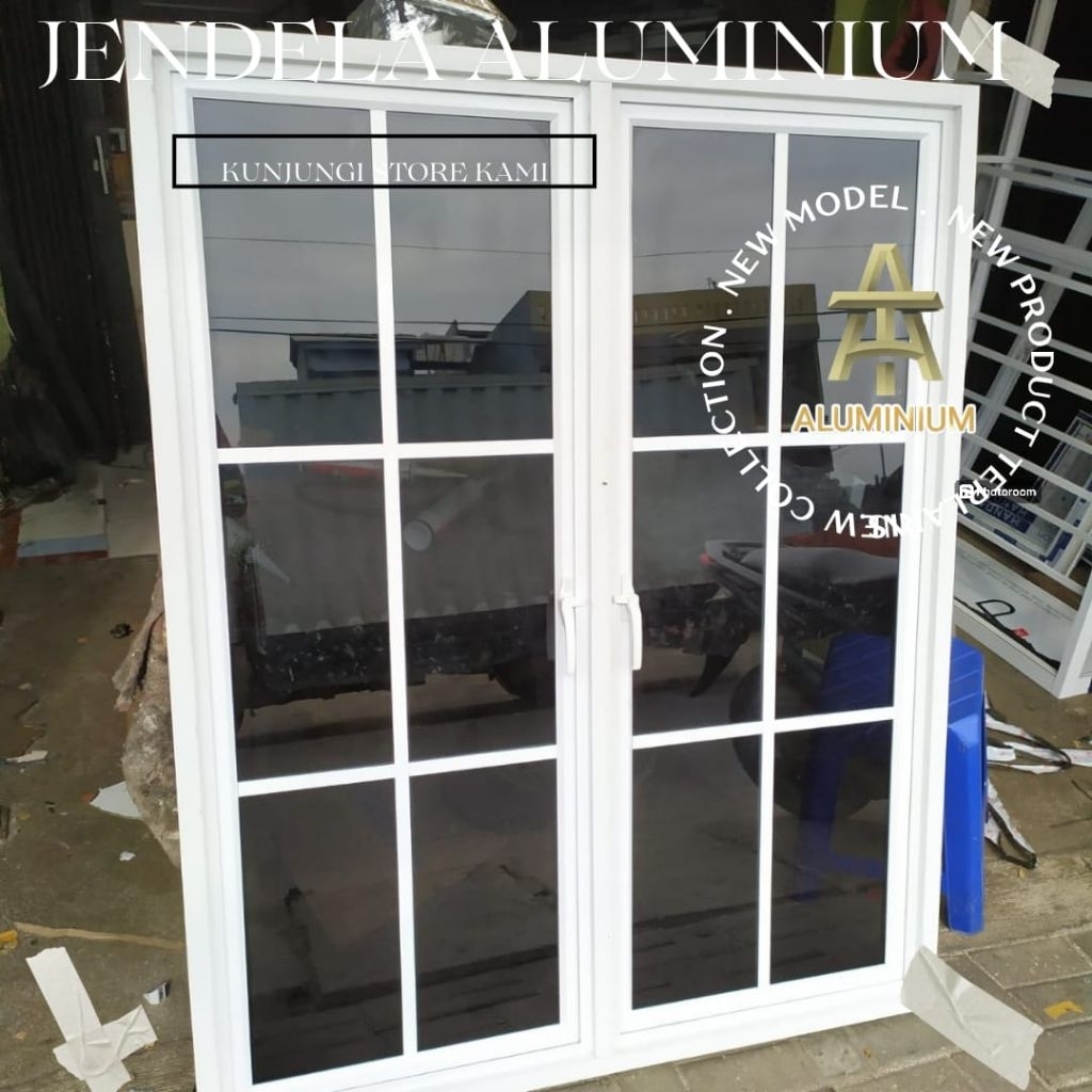 jendela aluminium 100x150 ornamen 2 daun