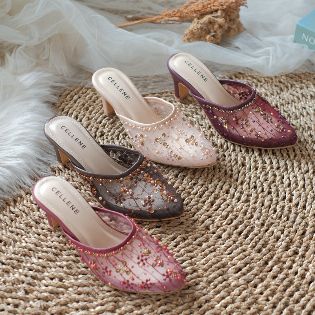 CELLENE / Ellean Beads Heels / sepatu pengantin wedding shoes bride heels pesta akad pernikahan