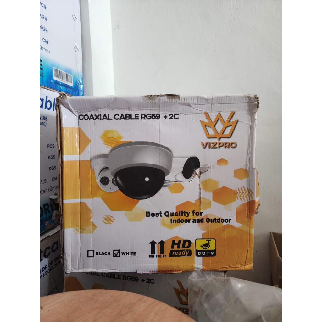 Kabel CCTV RG59 Vizpro White / Meter