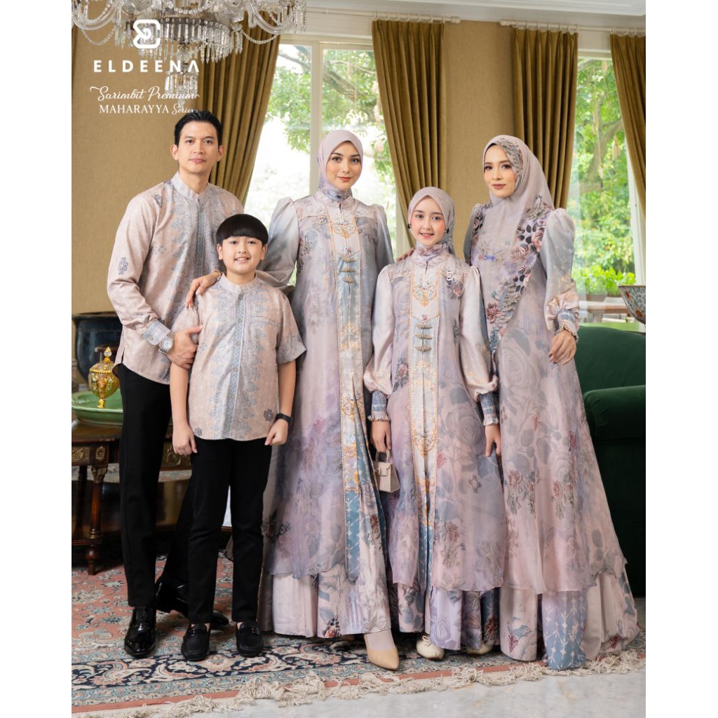 Ready MAHARAYYA Sarimbit Eldeena BLOSSOM Ayu Eldeena Syari Printing by Eldeena Gamis Muslim Original
