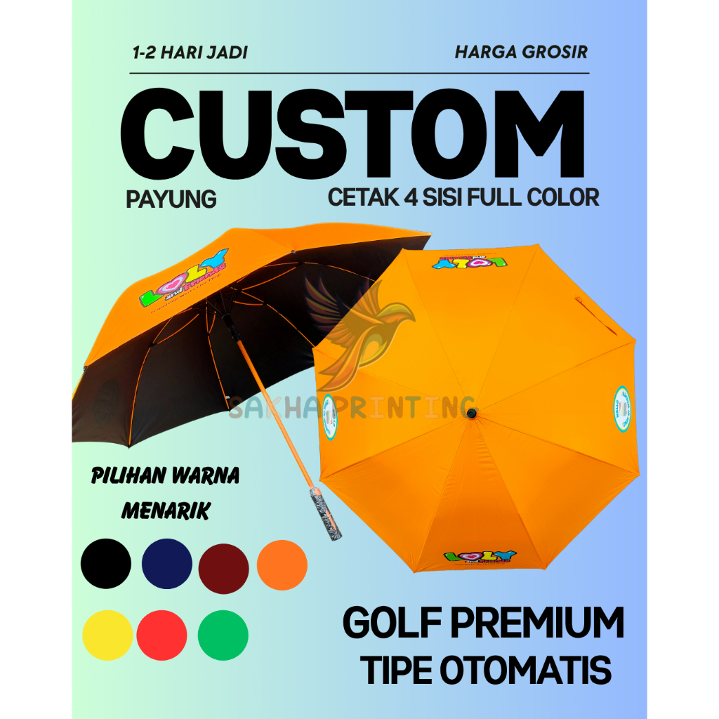 Payung Golf Jumbo Custom/Payung Custom/Payung Golf Jumbo/Payung Golf Promosi/Payung Golf Souvenir/Pa