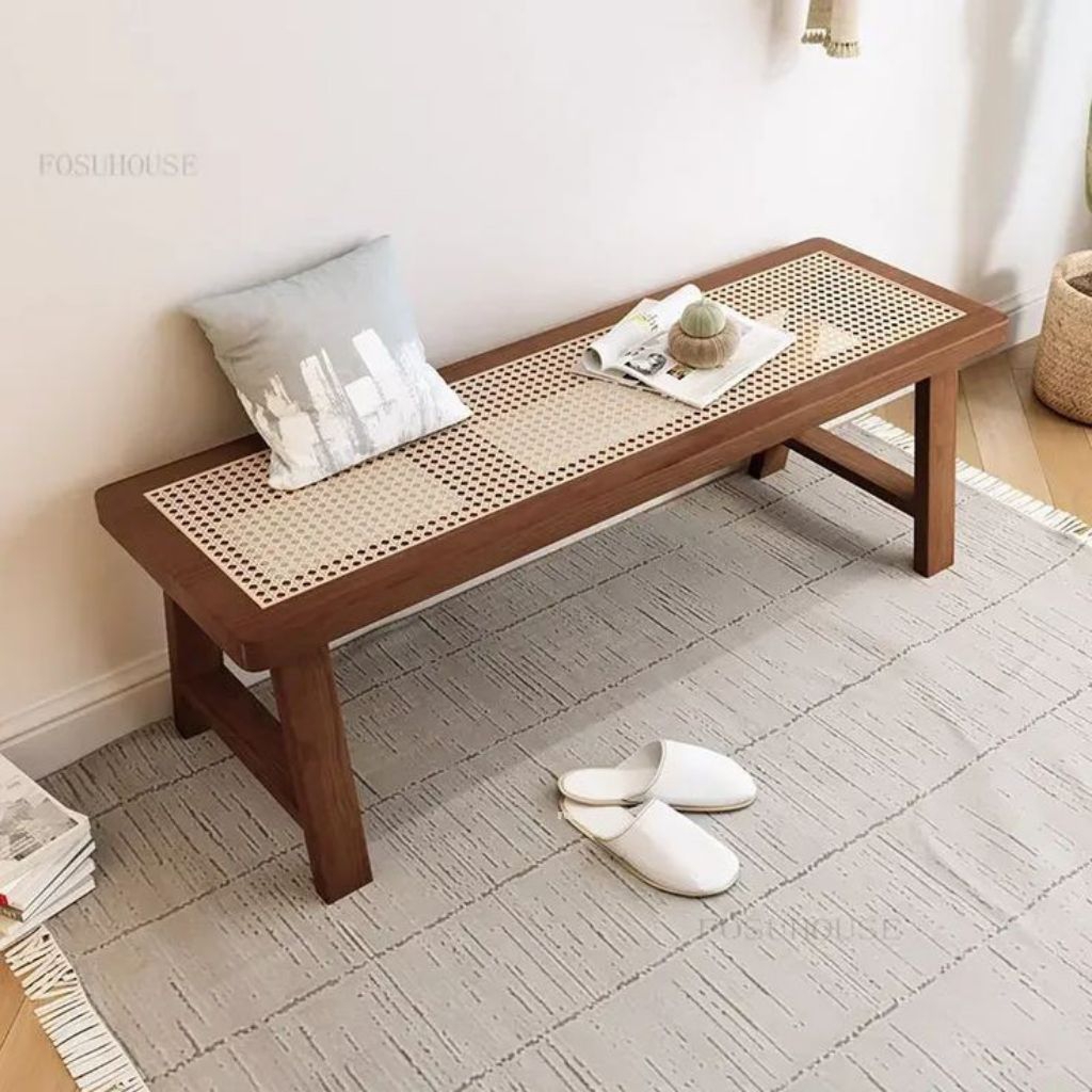 bangku rotan panjang kayu/bangku rotan panjang/bangku panjang 150-180/bangku panjang kayu jati asli/