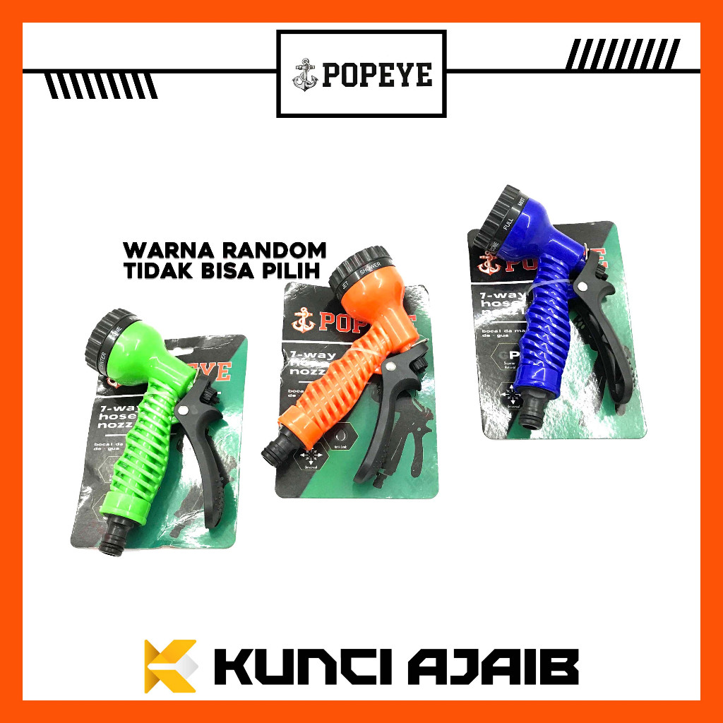 POPEYE Semprotan Air Taman 7 Way Arah - Spray Nozzle Garden Taman Hose