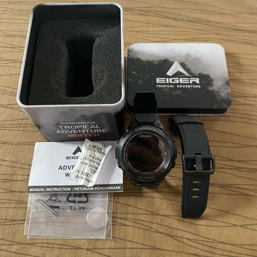 JAM TANGAN PRIA EIGER HELICON BLACK WATCH - HITAM