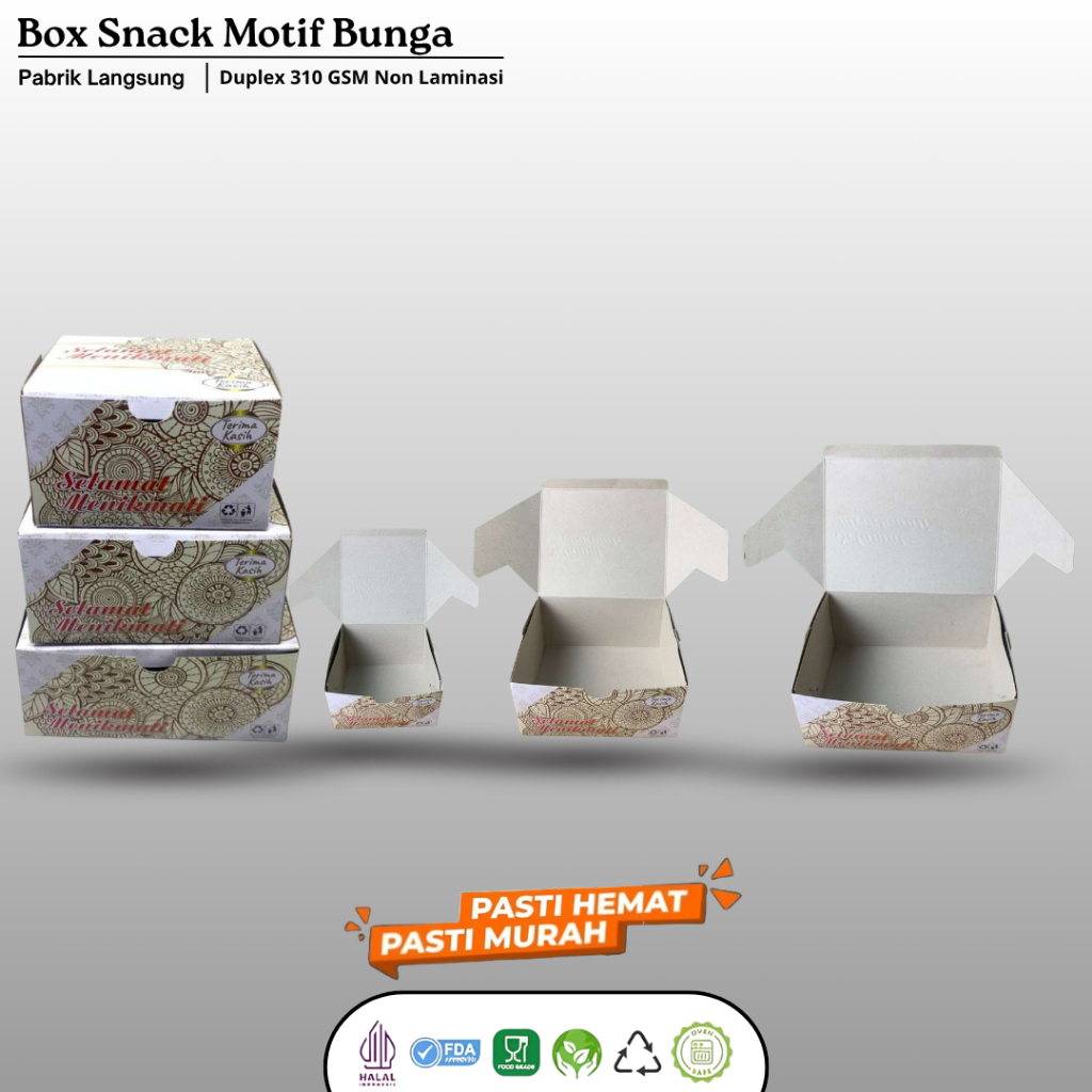 Snack Box 12 14 16 Box Snack Dus Makanan Roti Dus Snack Motif