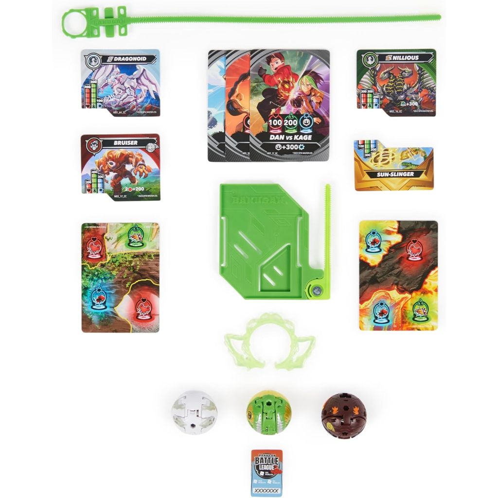Bakugan Starter 3-Pack, Special Attack Nillious, Titanium Dragonoid, Bruiser, Customizable Spinning 