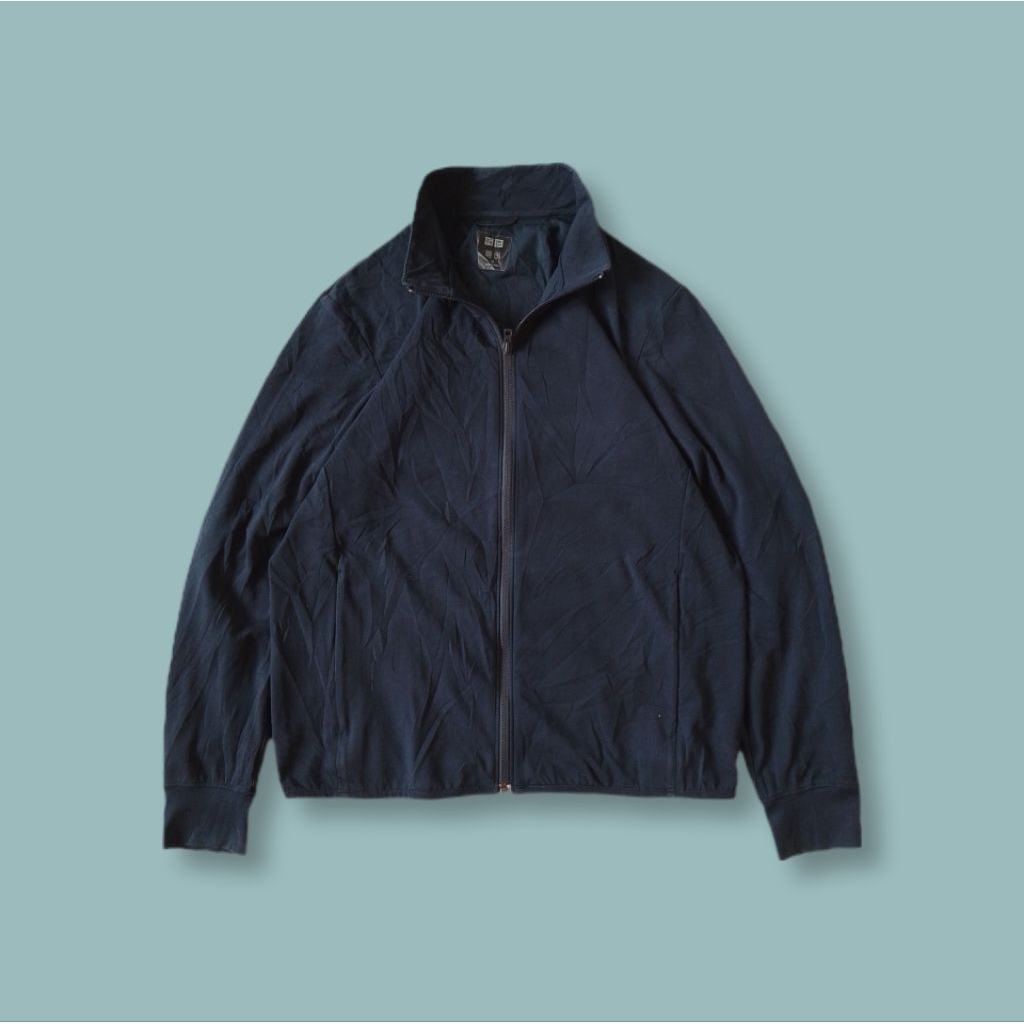 Uniquesport - Jaket Tracktop Uniqlo Dry-ex Active Ultra Strech Navy Second M