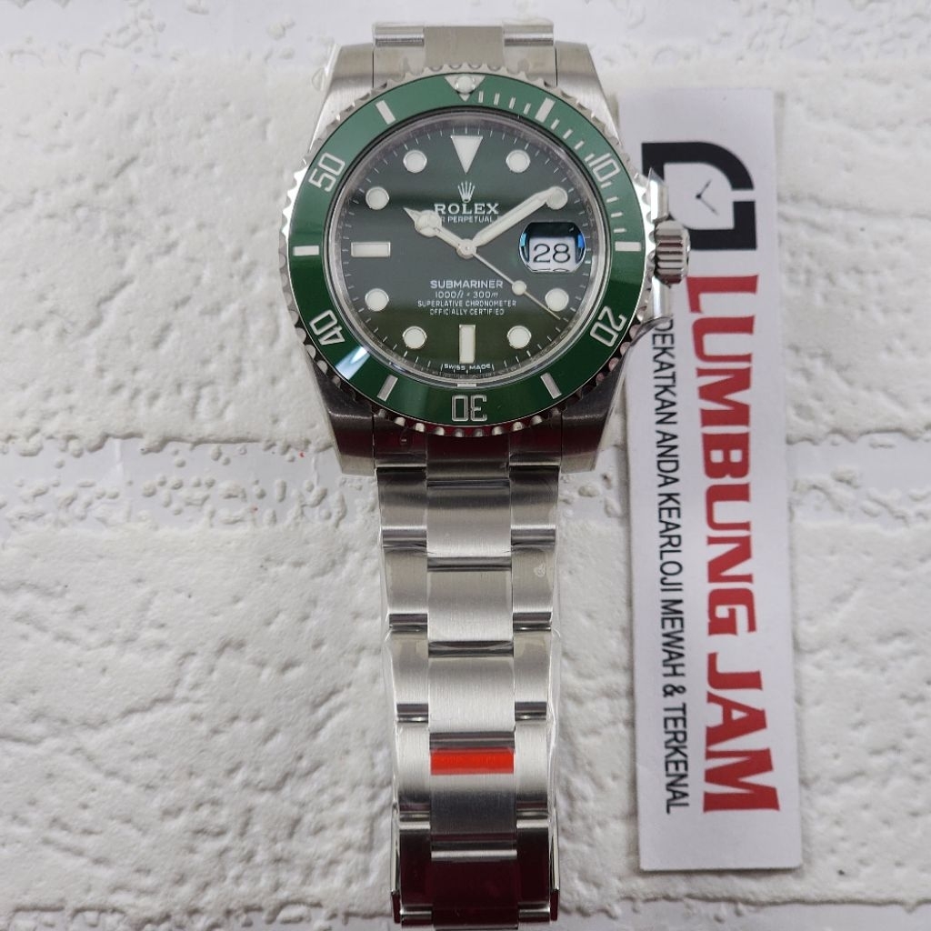 JAM TANGAN MEWAH SUBMARINER 116610 HULK GREEN CERAMIC VSF