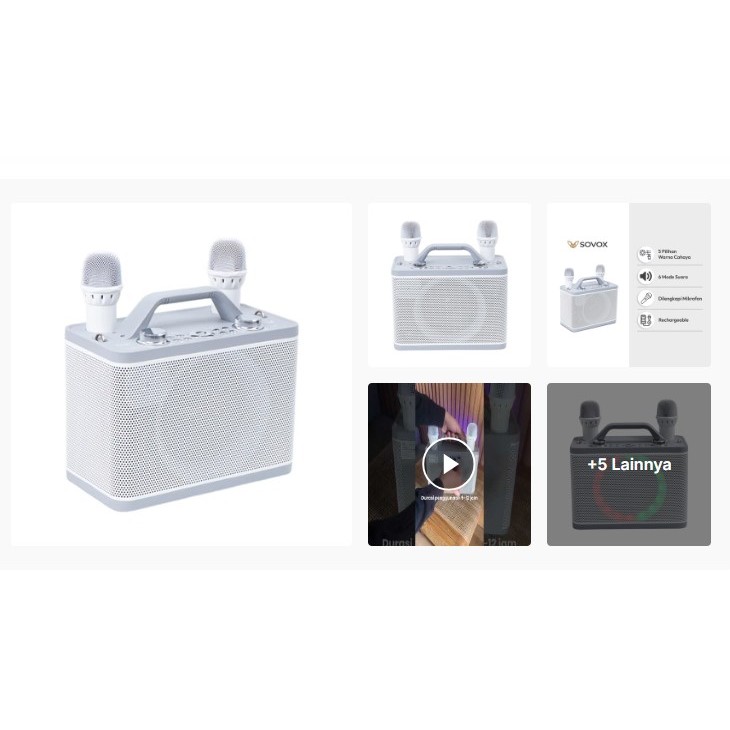Sovox Speaker Karaoke [Bluetooth 2 Mic/Bluetooth Led 2 Mic/Bluetooth Led 1 Mic/Bluetooth 1 Mic]