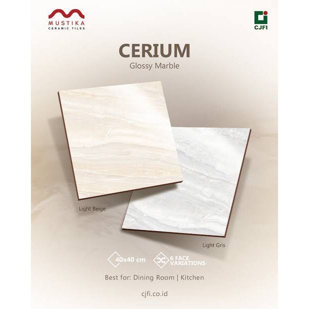 MUSTIKA CERIUM LIGHT GRISS KERAMIK 40 X 40/ KERAMIK LANTAI RUANG TAMU, RUANG TIDUR, MEJA, TERAS, DIN