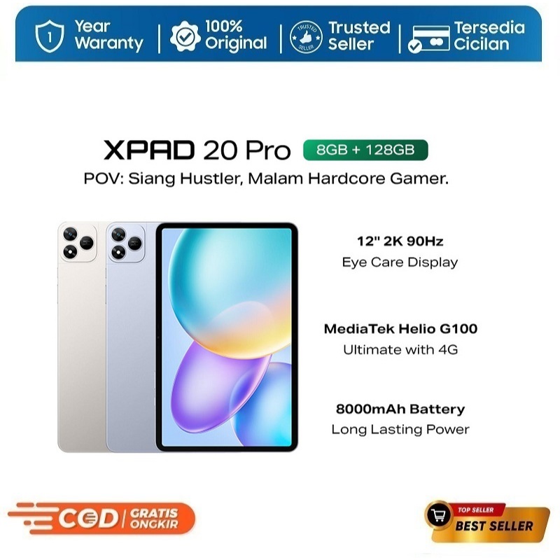 Infinix XPAD 20 Pro 8/128GB - Mediatek G100 Ultimate - 12" 2K 90Hz - 8000 mAh - 4G LTE