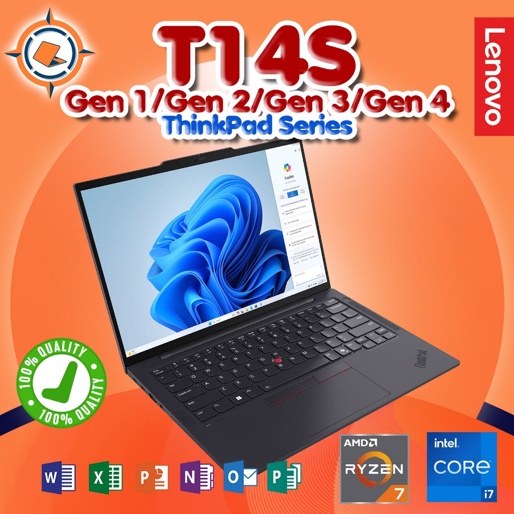 [PROMO] LENOVO THINKPAD T14S GEN 4 CORE i7 RYZEN 7 IRIS GRAPHIC | AMD RADEON BERGARANSI